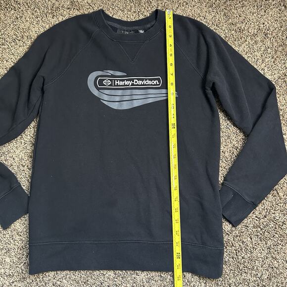 Harley Davidson Womens Crewneck Sweatshirt Sportster Medium Black Gray Sz Small - Picture 9 of 11
